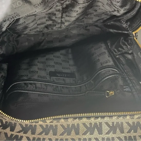 Michael Kors Black Jaquard Signature Canvas with Leather Straps Abbey Backpack - Picture 5 of 16